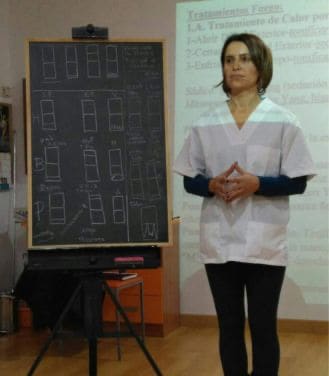 Los pulsos de acupuntura dibujados en una pizarra